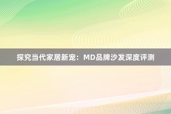 探究当代家居新宠：MD品牌沙发深度评测